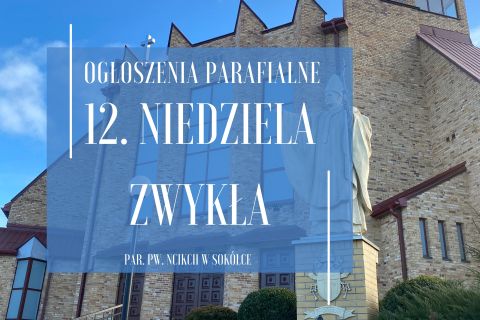 12. Niedziela Zwykła, 22.06.2025 r.
