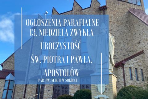 Uroczystość św. Piotra i Pawła, Apostołów, 29.06.2025 r.