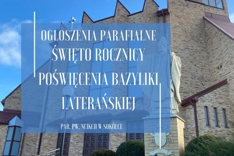 Święto Rocznicy Poświęcenia Bazyliki Laterańskiej, 9.11.2025 r.